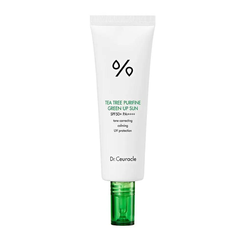 Dr. Ceuracle Tea Tree Purifine Green Up Sun SPF 50+ PA++++ - Сонцезахисний крем для нейтралізації почервонінь з екстрактом чайного дерева Dr. Ceuracle Tea Tree Purifine Green Up Sun SPF 50+ PA++++ - Сонцезахисний крем для нейтралізації почервонінь з екстрактом чайного дерева